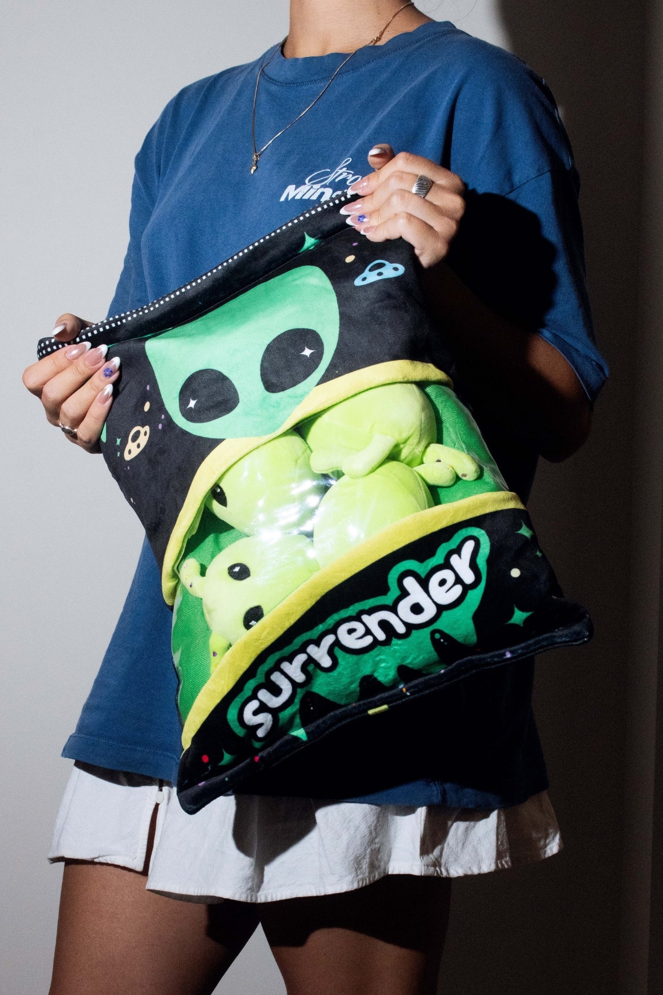 E.T. - Adorable Green Alien Plush Pillow (Green)