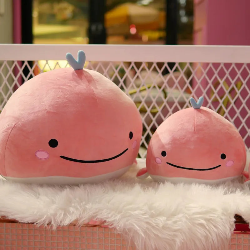 Maverick, Soft and Adorable Dolphin Stuffed Toy: blue, pink axolotl, kawaii style