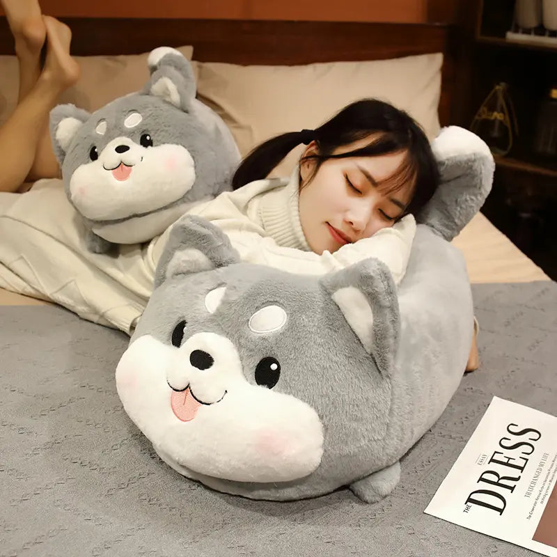 Husky Plush Throw Pillow Toy