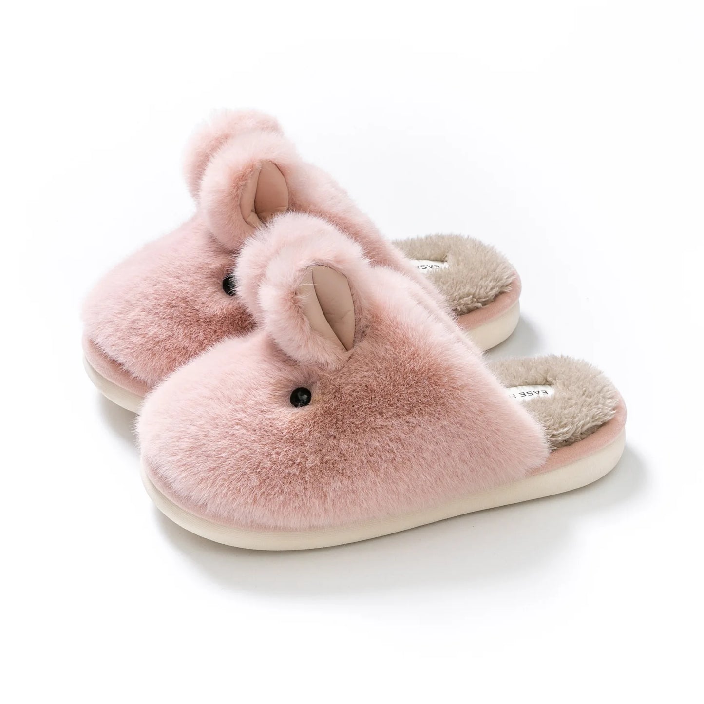 Cozy Cartoon Rabbit Fur Slippers