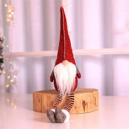 Quirky Santa Claus Elf Doll: Festive Handmade Christmas Gnome Decoration