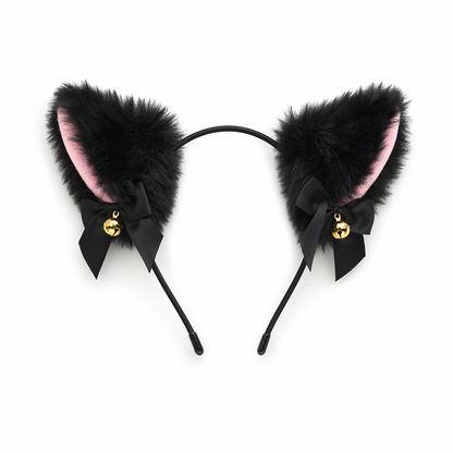 Nova - Anime Plush Furry Cat Ear Headband black