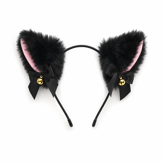 Nova - Anime Plush Furry Cat Ear Headband black