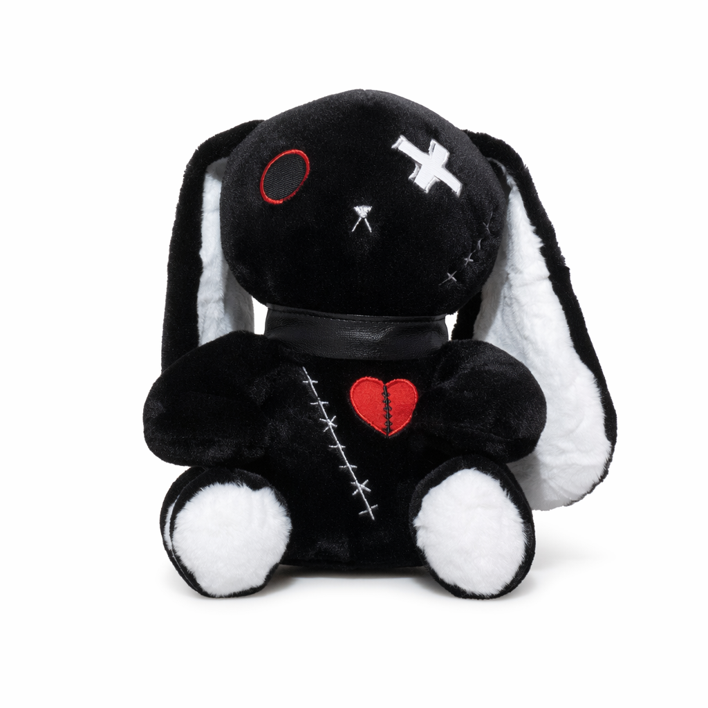 Maddy - Dark Punk Rabbit Plush Toy (Black) 25cm