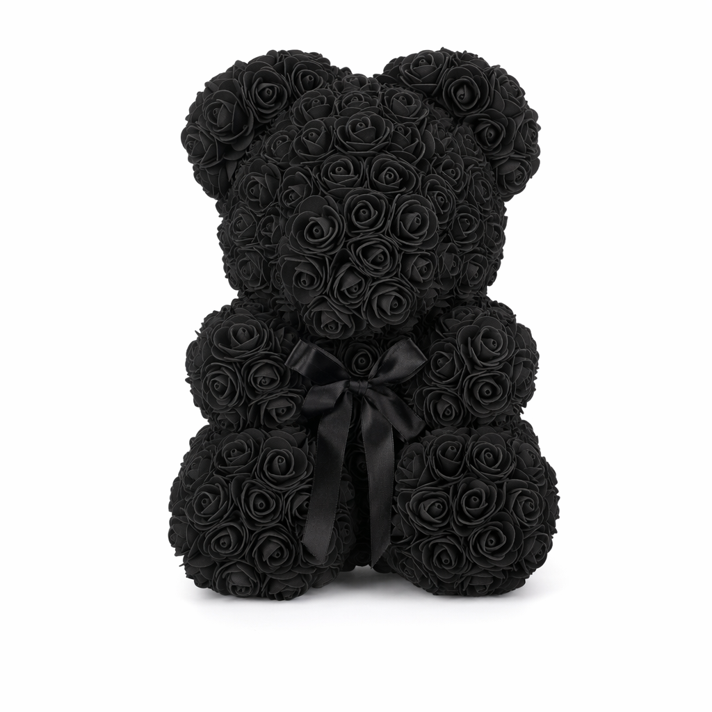 Romantic 40cm Soap Rose Teddy black