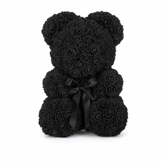 Romantic 40cm Soap Rose Teddy black