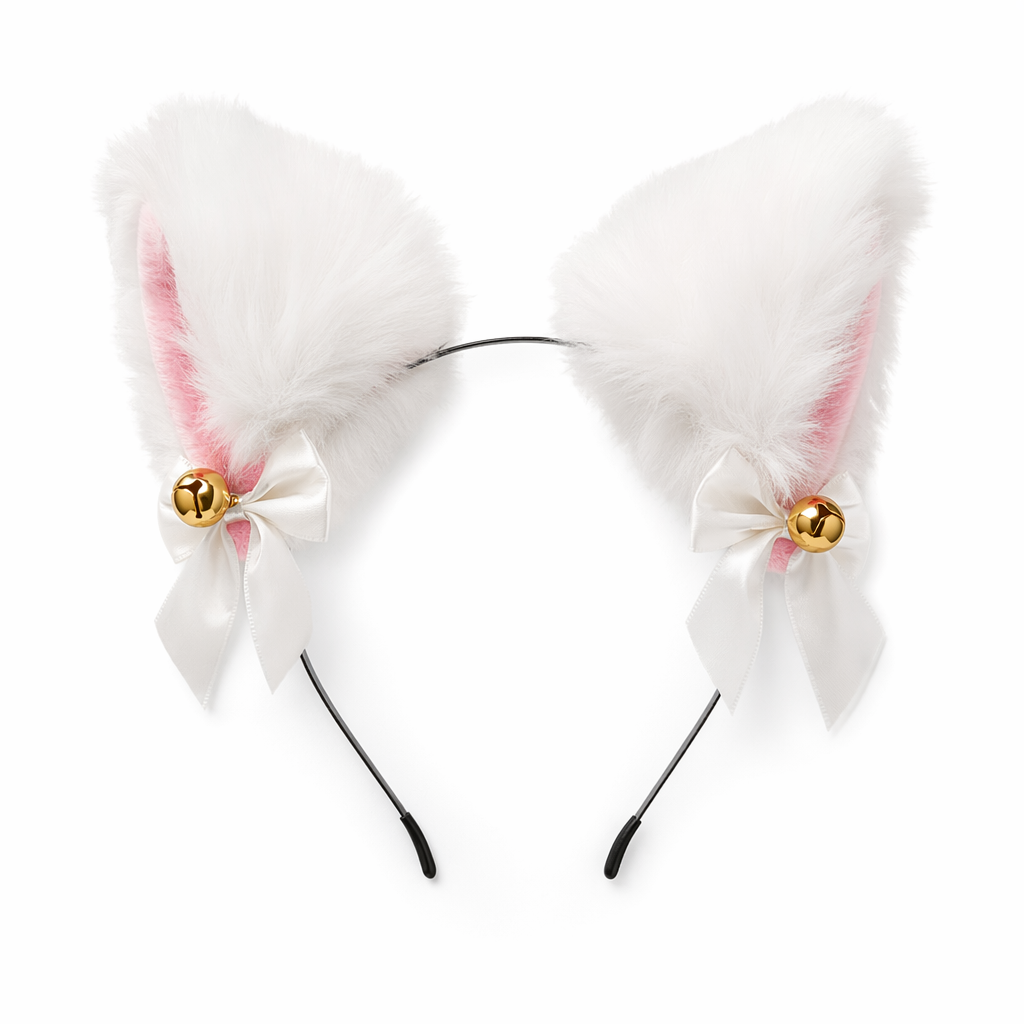 Nova - Anime Plush Furry Cat Ear Headband White