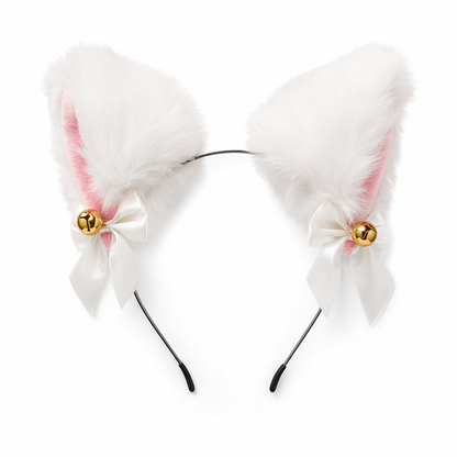 Nova - Anime Plush Furry Cat Ear Headband White