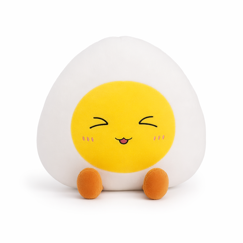 Adorable Soft Fried Egg Plush Smile Eyes