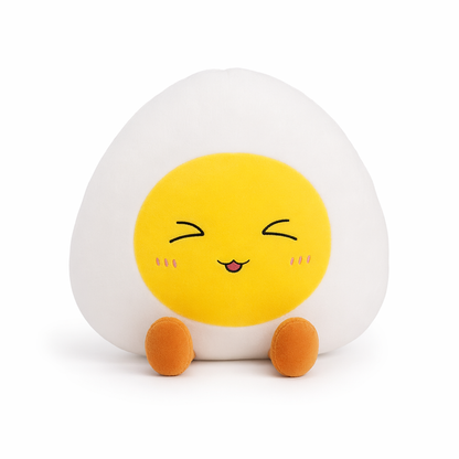 Adorable Soft Fried Egg Plush Smile Eyes