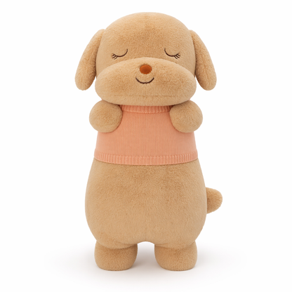 Giant Dog Plush Long Pillow Brown