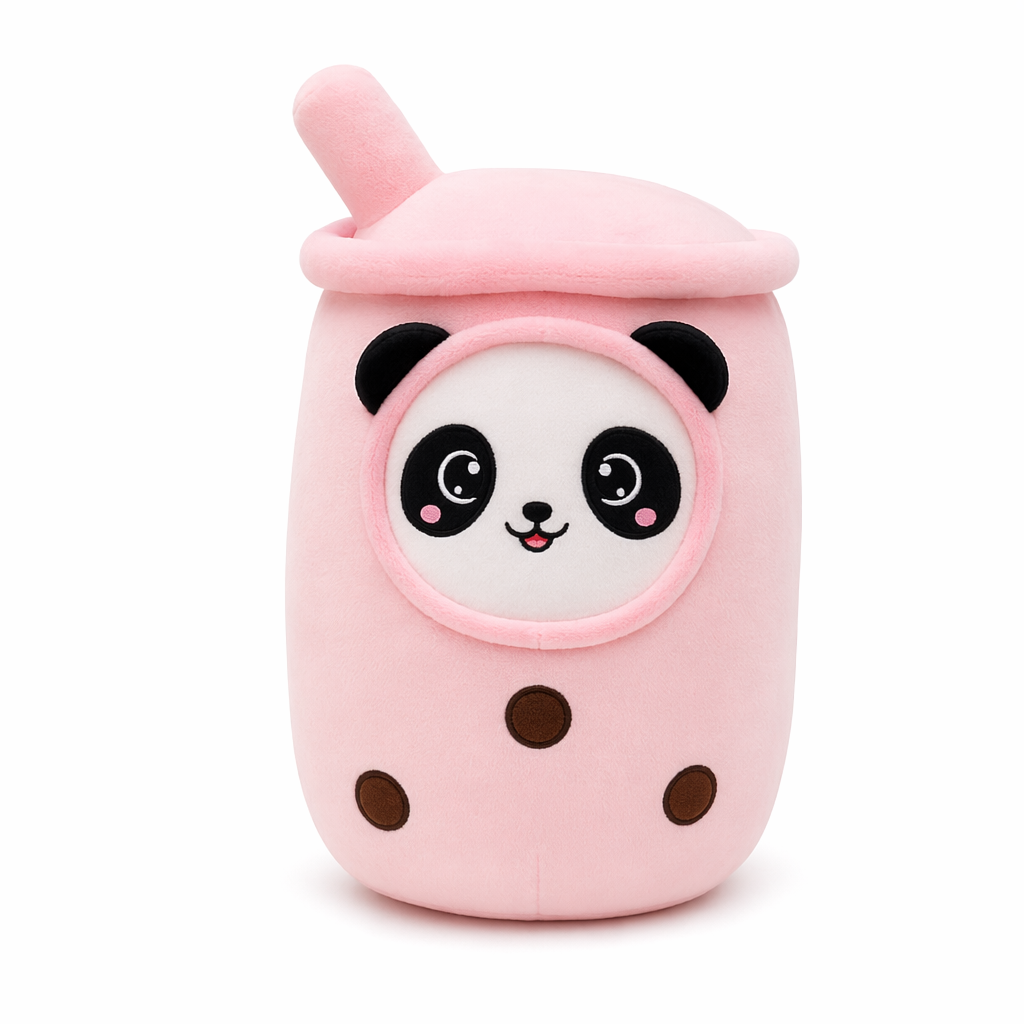 Julian - Cute Panda Boba Tea Squishies Pink