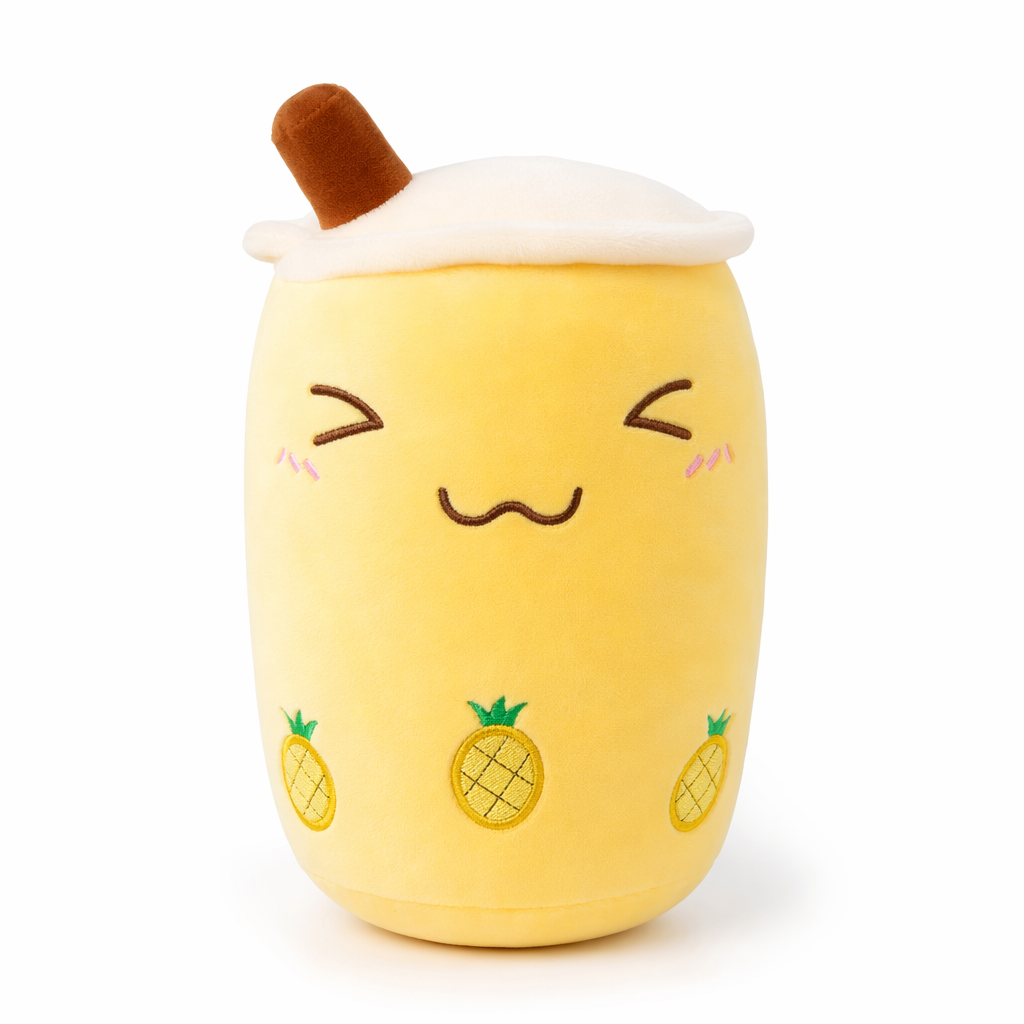 24cm Kawaii Milk Boba Tea Plush Yellow
