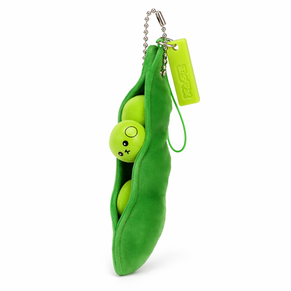 Expressive Soybean Keychain: Fun Fidget Green