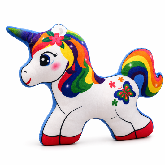 Cute Double-Sided Unicorn Pillow Toy White