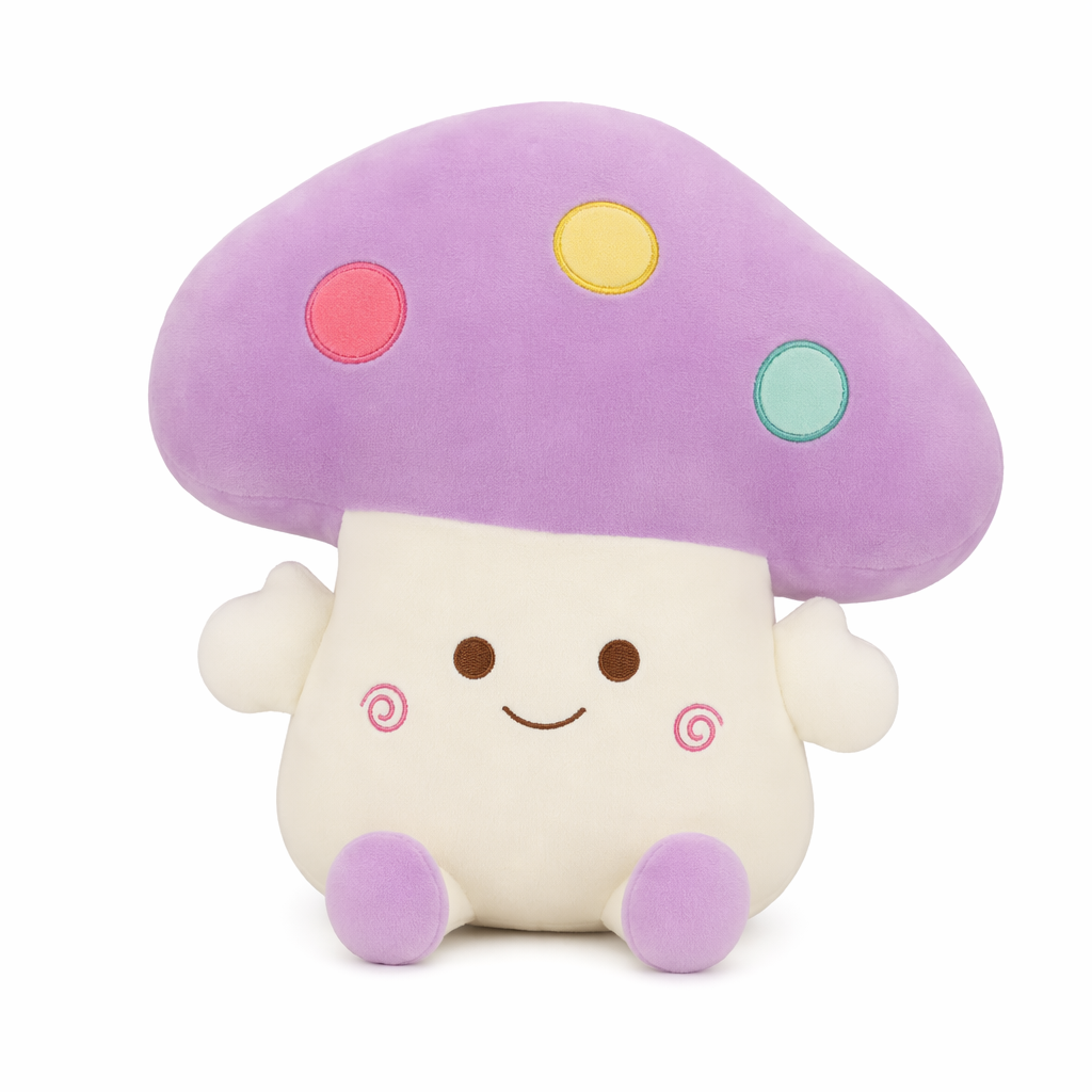 Soft Mushroom Plush Toy for Kids Purple