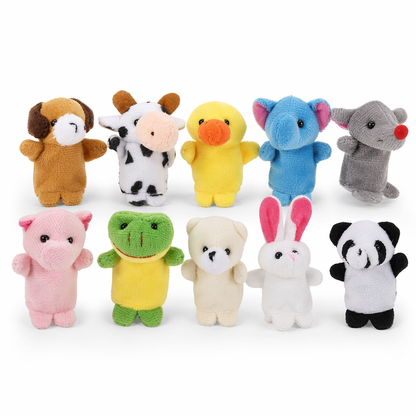 Plush Hand Finger Puppets Set Animal