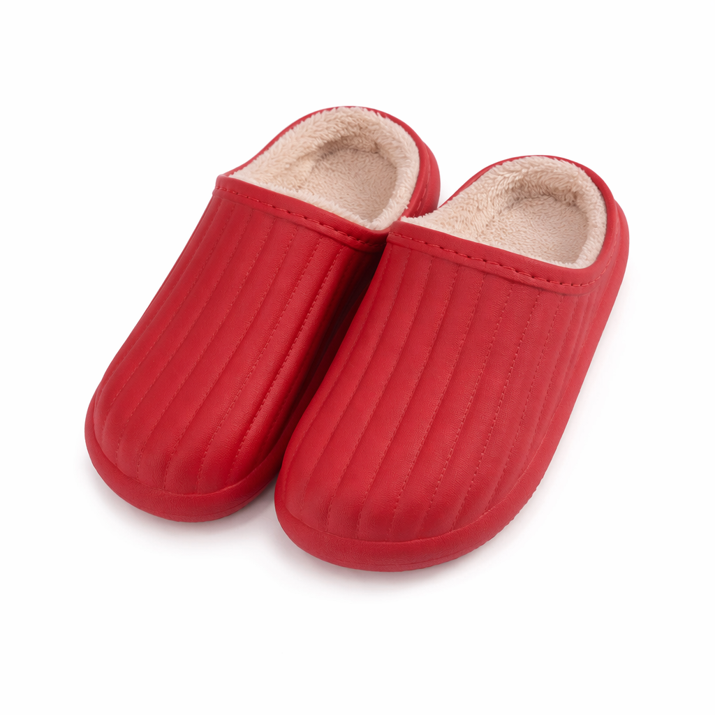 Warm Non-slip Plush Slippers for Women Red