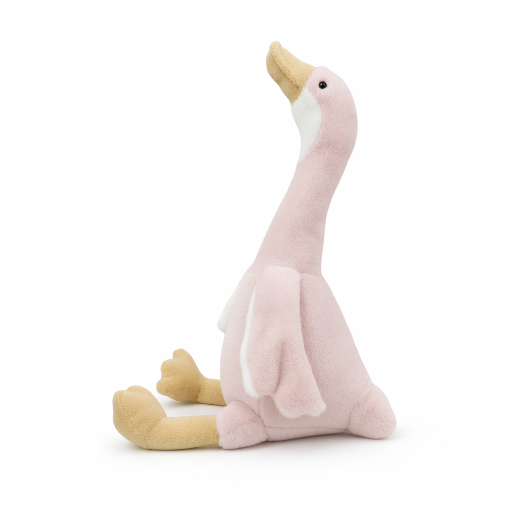 Izable White/Black Plush Swan Toy Pink