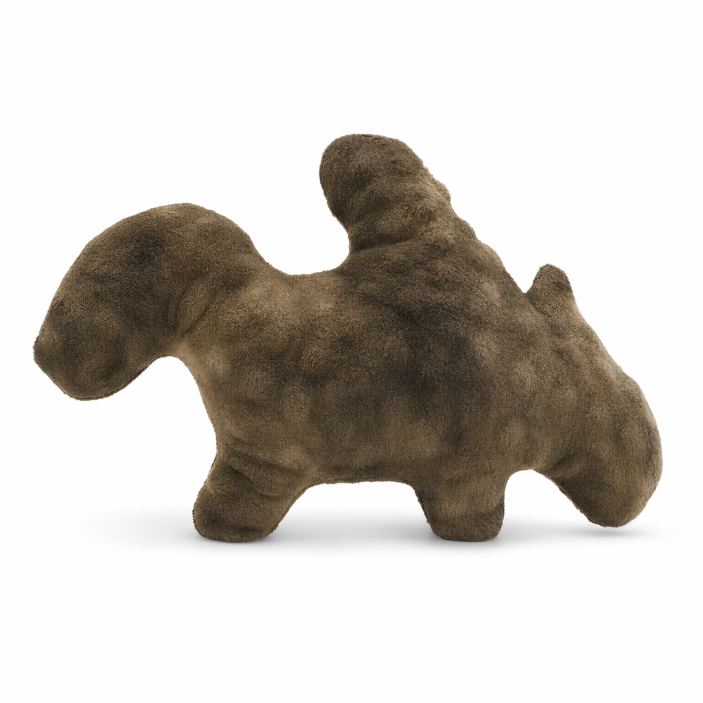 Durable Plush Squeaky Dog Chew Brown