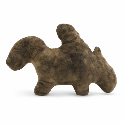 Durable Plush Squeaky Dog Chew Brown