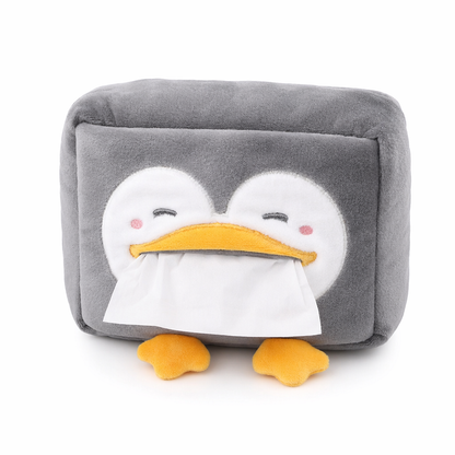 Plush Animal Napkin Holder: Versatile & Adorable Car Accessories Gray