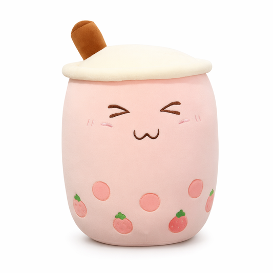 24cm Kawaii Milk Boba Tea Plush Pink