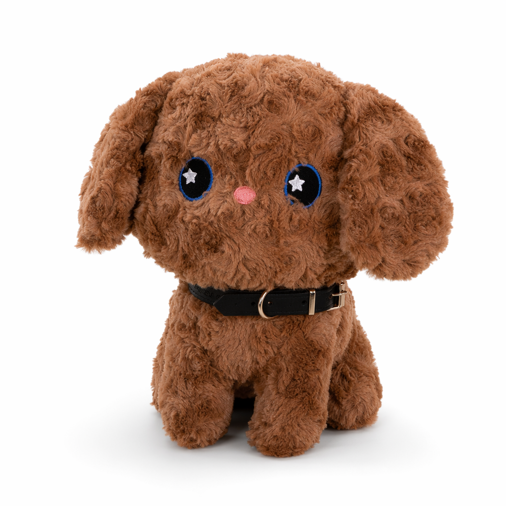 Lifelike Teddy Dog Plush Toy Brown