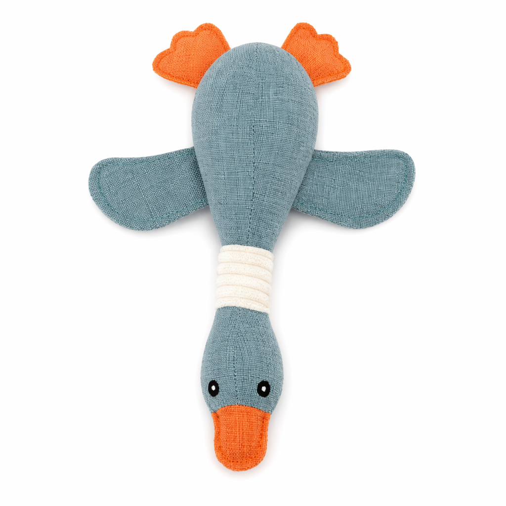 Duck Squeaker Plush Toy for Pets Gray
