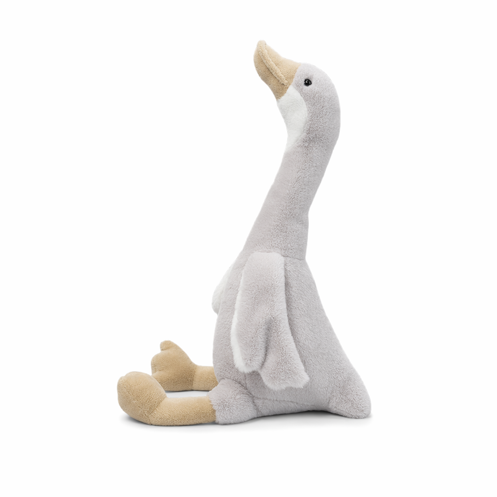 Izable White/Black Plush Swan Toy Gray