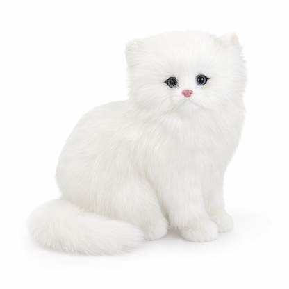 Realistic Plush Persian Cat Model White