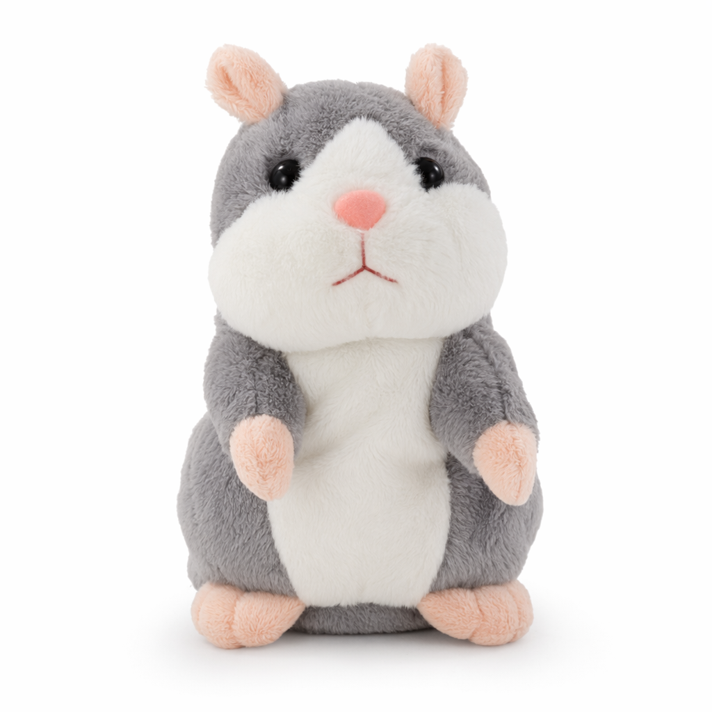 Charming 15cm Talking Hamster Toy Gray