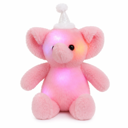 Luminous 30cm Elephant Plush Toy Pink