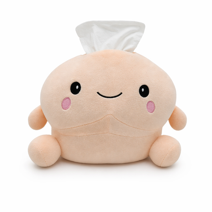 Soft Plush Penis Tissue Box Beige