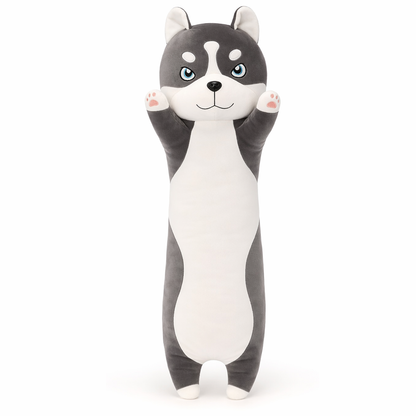 Soft Lifelike Husky Plush Toy Gray