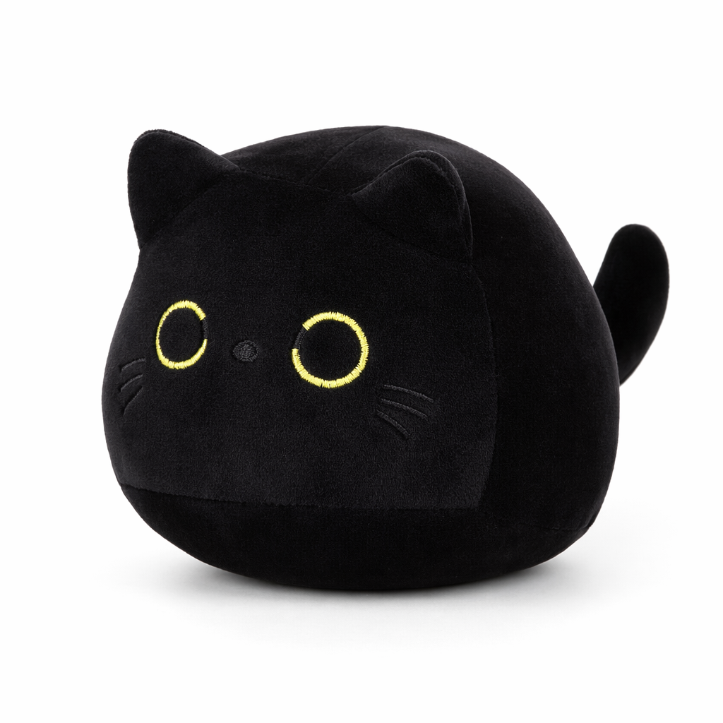 James - Soft Kawaii Black Cat Plush Black