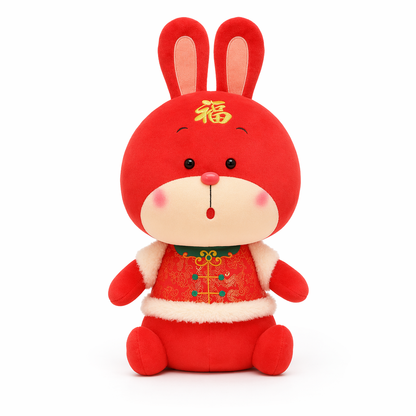 Cute Rabbit Plush Toy - Chinese New Year Edition Red