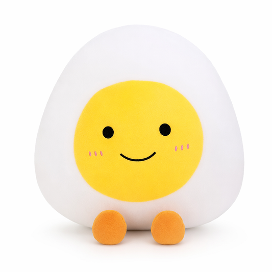 Adorable Soft Fried Egg Plush Round Eyes