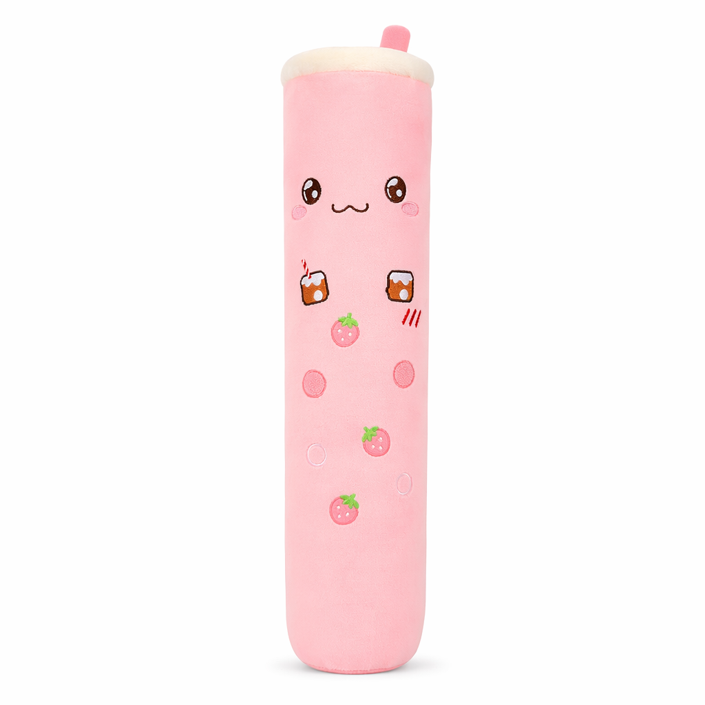 Bubble Milk Tea Plush Pillow Pink