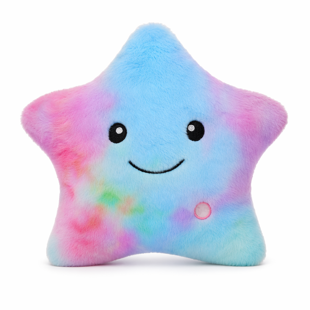 Colorful Glowing LED Star Pillow Sky Blue