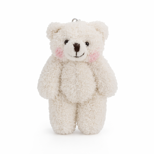 Ized Plush Teddy Bear Keychain White