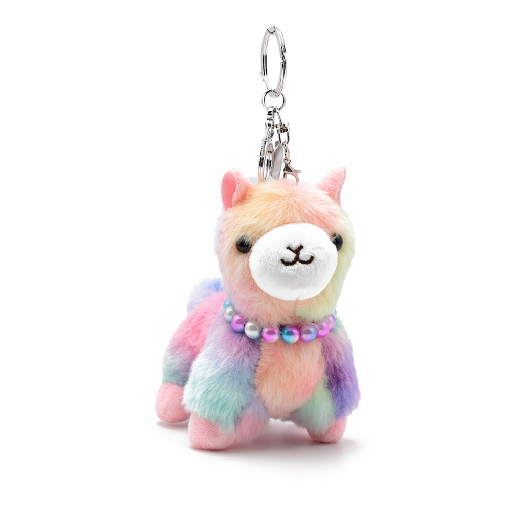 Bamboo Charcoal Alpaca Key Chain Pink