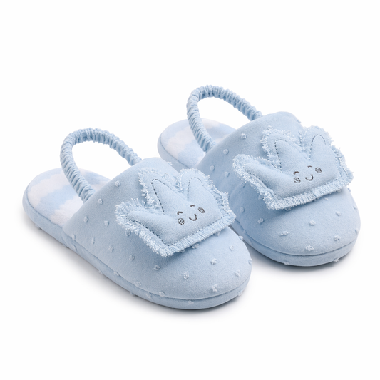 Winter Cozy Rabbit-Ear Plush Slippers Blue