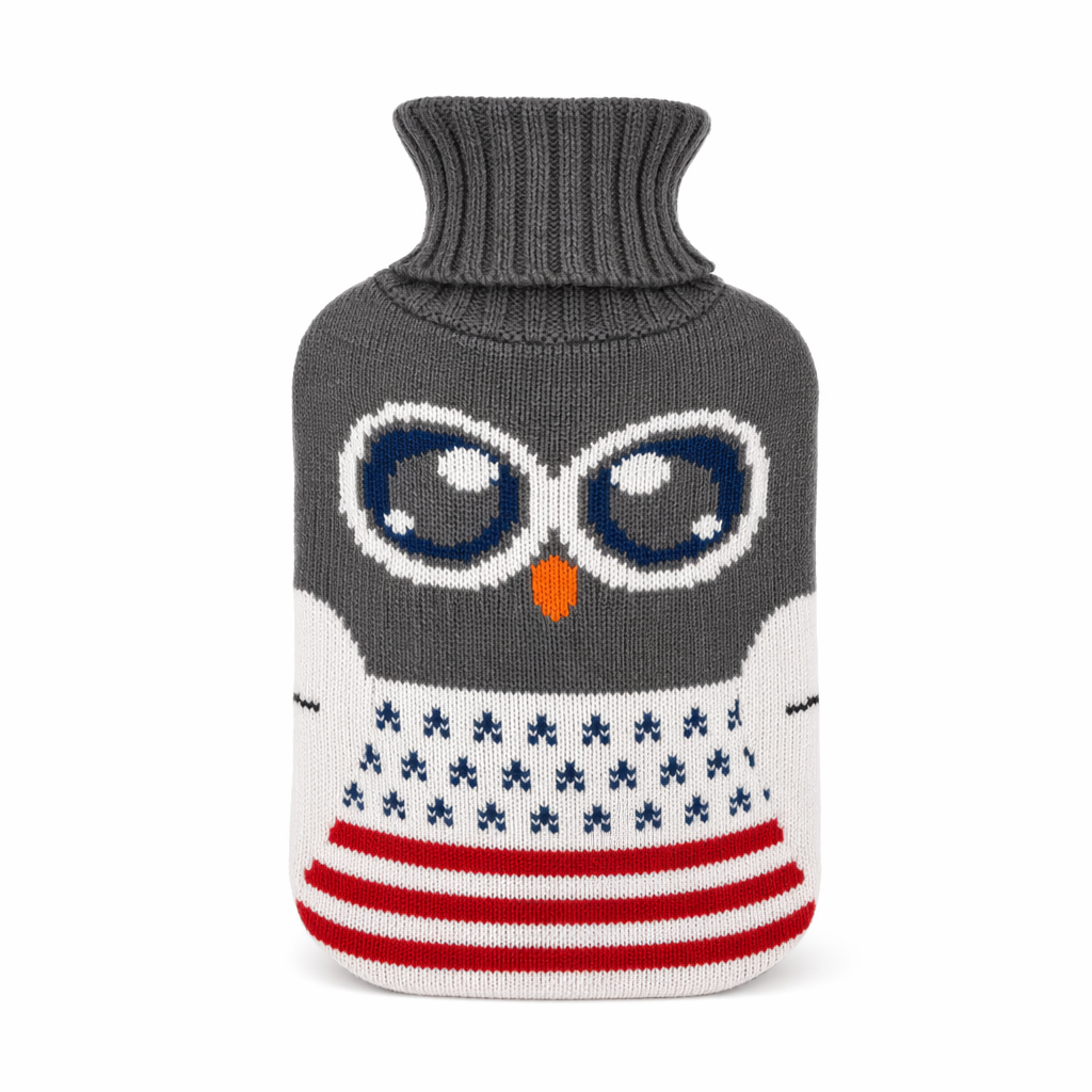 Christmas-themed Large Knitted Hot Water Bag Chocolate