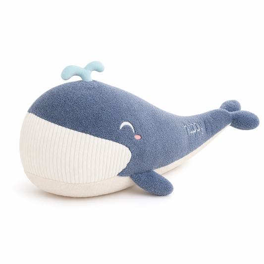 Michael - Soft Kawaii Blue Whale Blue