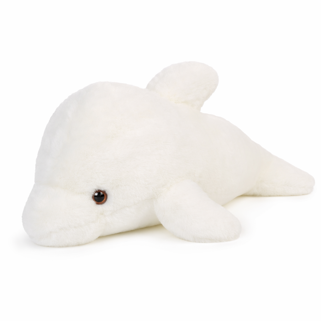 Blue Dolphin Plush Toy White