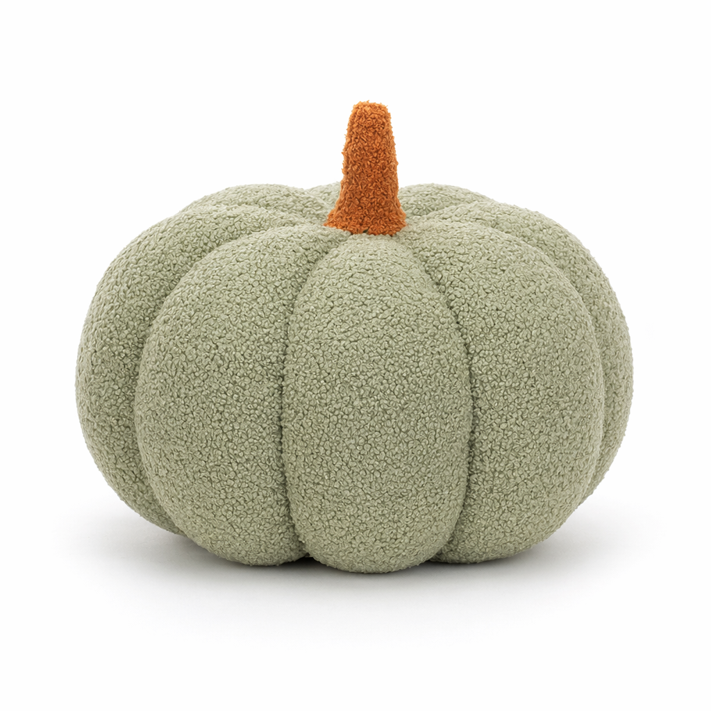 Cozy, Cute 3D Pumpkin Throw green