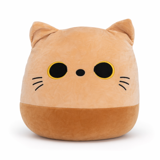 Brownie - Cute Cat Head Plush (Brown) 30cm