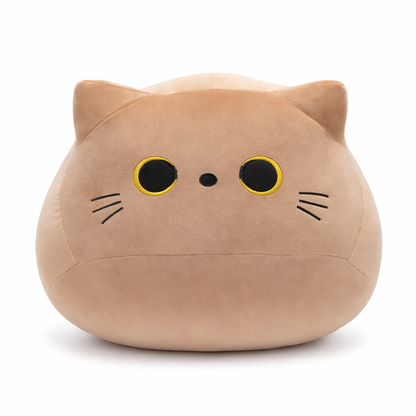Adam - Soft Cat Plush Pillow Toy Brown