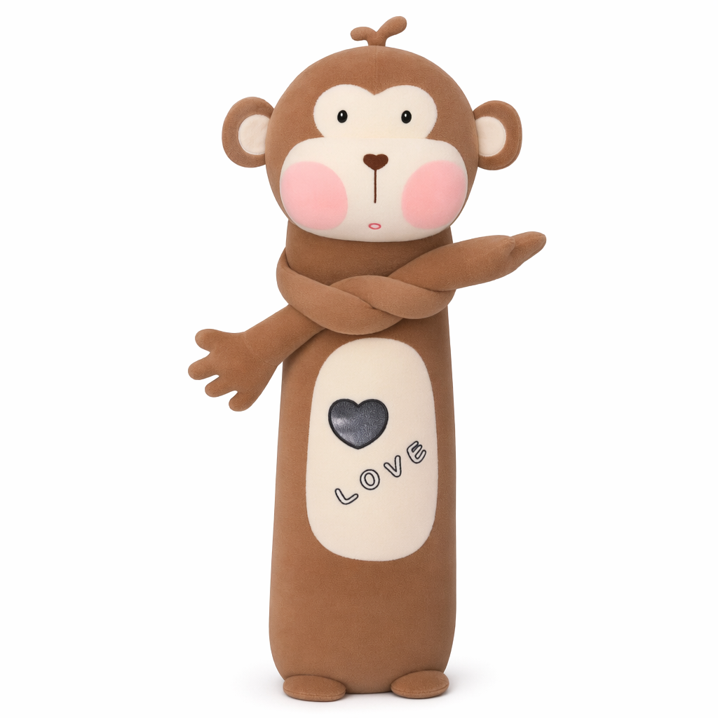 Soft Plush Monkey Toy, Squishy Brown